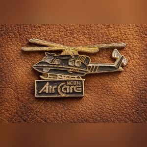 North Carolina Baptist Hospital AirCare Bell Huey Helicopter Vintage Lapel Pin